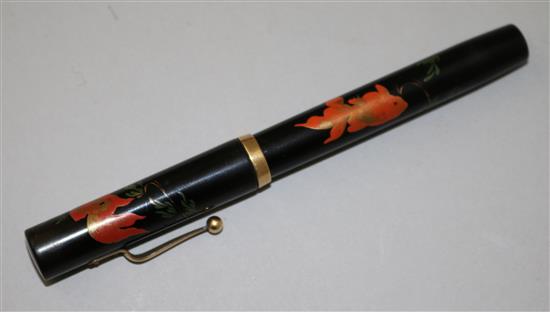 A Namiki pre-Dunhill lacquer fountain pen, 5.25in.
